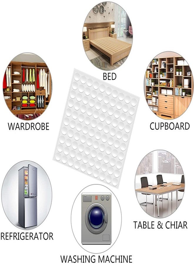 Fu Store Rubber Bumpers Clear Self Adhesive Bumper Noise Dampening Buffer Pads 100PCS 3/8 Inch Protection for Cabinet Door Drawer Wooden Floor-Hemispherical - Image 3